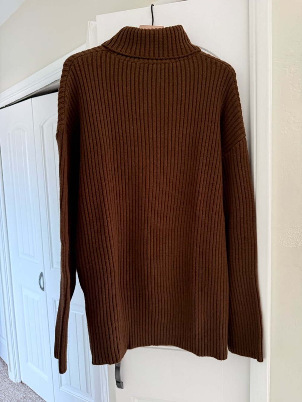 The Frankie Shop Brown Knit Turtleneck Mini Dress